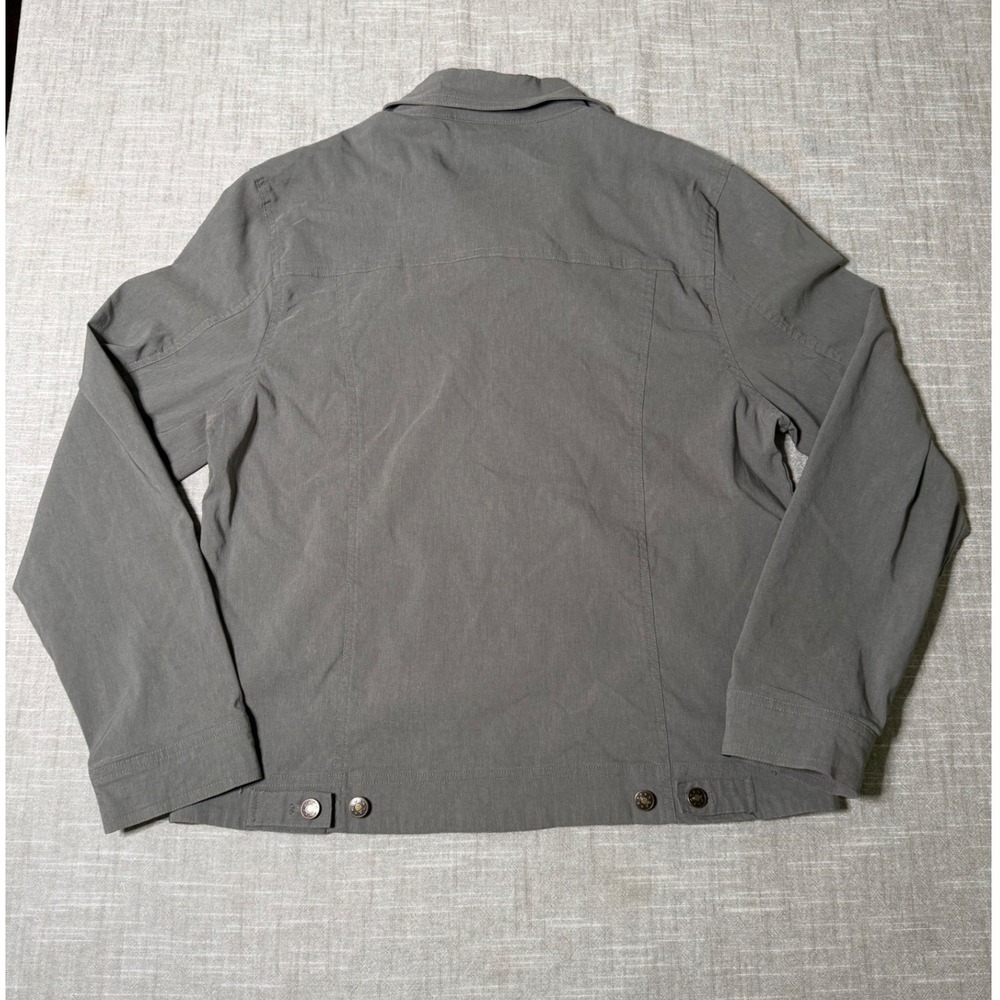 Vintage Flash Jeans Gray Lightweight Zip Up Jacket Viscose Blend Size 44 Mens L - Picture 10 of 11